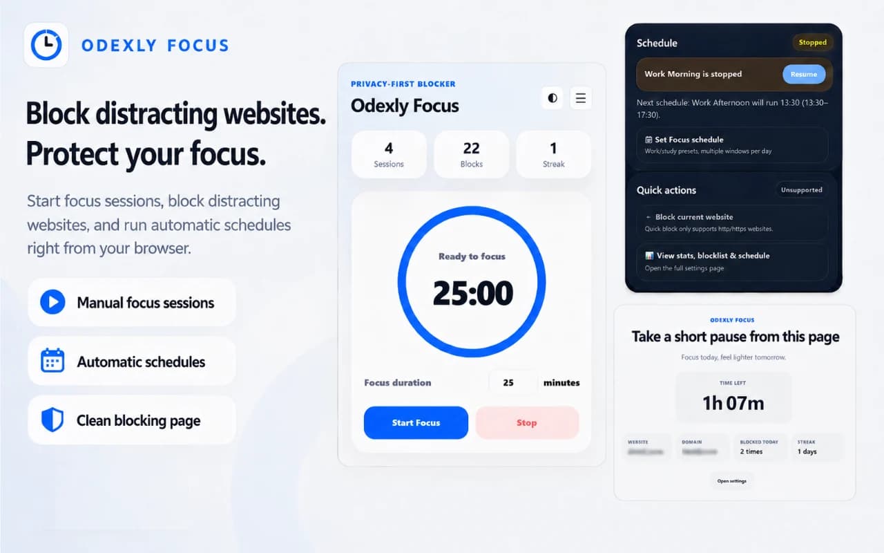 Manual focus sessions screenshot