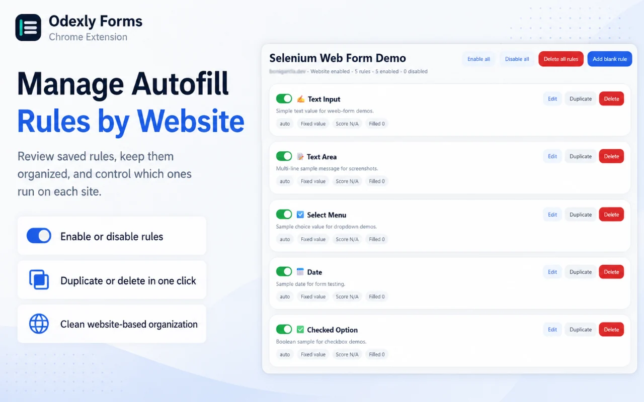 Create rules from a webpage screenshot